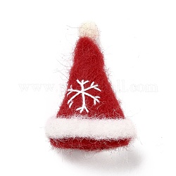 ウールフェルトディスプレイ装飾  クリスマスの帽子  クリムゾン  31~38x35~49x56~57mm