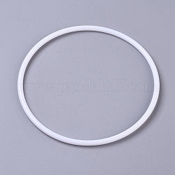 Cerchi macramè anello, per artigianato e rete / rete tessuta con forniture di piume, bianco, 143x5.5mm, diametro interno: 133.5mm