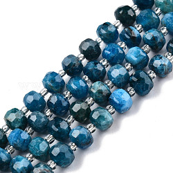 Natural Apatite Beads Strands, with Seed Beads, Faceted, Rondelle, 8x6mm, Hole: 1mm, about 20~22pcs/strand, 7.09 inch(18cm)