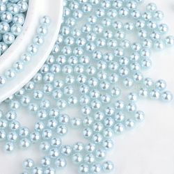 Imitation Pearl Acrylic Beads, No Hole, Round, Aqua, 10mm, about 1000pcs/bag