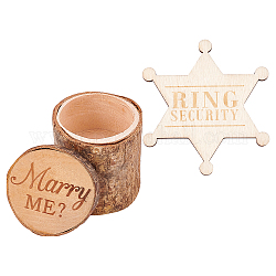 Звездное кольцо с надписью fingerinspire, с деревянными ящиками для хранения, шкатулки, деревесиные, 88.5x82x10 мм, 1 PC