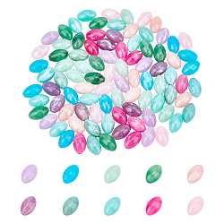 Nbeads 100 шт. 10 цвета овальные акриловые бусины с имитацией драгоценных камней, разноцветные, 20x12 мм, отверстие : 2.5 мм, 10 шт / цвет