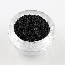 Transparente DIY 3D decoración de uñas de arte Mini cuentas de vidrio, diminutas cuentas de uñas caviar, negro, 0.6~0.8mm, aproximamente 450 g / bolsa