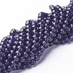 Transparent Glass Beads Strands, Round, DarkSlate Blue, 6mm, Hole:0.5mm, about 13inch/strand, about 52pcs/strand