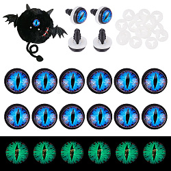 PandaHall Elite 20 Sets Plastic Doll Eyes, Craft Safety Eyes, for Crafts, Crochet Toy and Stuffed Animals, Half Round, Black, 17.5x12mm