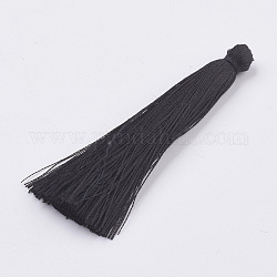 Décoration de pendentif de gland en nylon, noir, 65~74x6mm