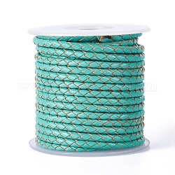 編み紐  革のアクセサリーコード  ジュエリーDIY製版材料  スプールで  ターコイズ  3.3mm  10ヤード/ロール
