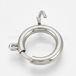 304 пружинное кольцо из нержавеющей стали, кольцо, цвет нержавеющей стали, 14x10x2 мм, отверстие : 2 мм