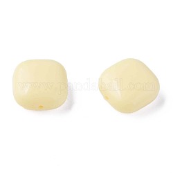 Perles acryliques opaques, carrée, peachpuff, 15x15x7.5mm, Trou: 1.2mm, environ 375 pcs/500 g