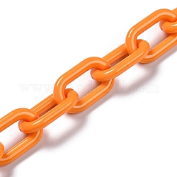 Непрозрачные акриловые кабельные цепи ручной работы, для изготовления ювелирных изделий, несварные, овальные, оранжевые, ссылка: 27x16.5x4 mm, 39.37 дюйм (1 м) на прядь