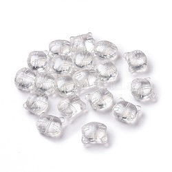 Abalorios de vidrio, para la fabricación de la joya, gato, plata, 12.5x14x6.5mm, agujero: 1 mm