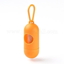 Plastikpillenform Haustierkot-Abfallbeutelhalter, mit Abfallsäcken und Karabinern, orange, 140 mm, Pille: 10x4cm, Tasche: 30x24cm, 15pcs / roll