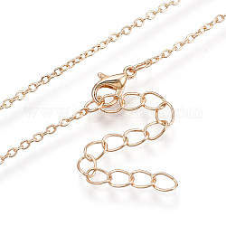 Eisenkabelkette Halskette für Männer Frauen, Licht Gold, 17.72 Zoll (45 cm)