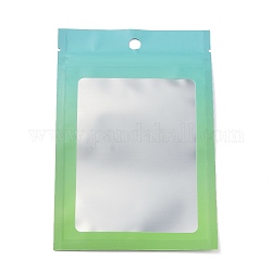 プラスチック製ジップロックバッグ  グラデーションカラーの収納袋  セルフシールバッグ  トップシール  窓と吊り下げ穴付き  長方形  グリーン  15x10x0.25cm  片側の厚さ：3.9ミル（0.1mm）  95~100個/袋