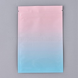 Sacs à fermeture éclair en plastique de couleur dégradée, pochette en papier d'aluminium refermable, sacs de stockage de nourriture, bleu, 15x10.1 cm, épaisseur unilatérale : 3.9 mil (0.1 mm)