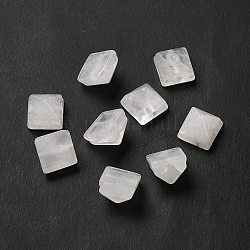 Природный кристалл кварца бусины, бусины из горного хрусталя, граненая пирамидальная бусина, 9x10x10 мм, отверстие : 1.2 мм