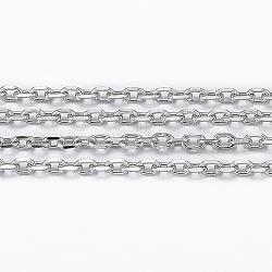 Cadenas de cable de 304 acero inoxidable, cadenas de corte de diamante, soldada, facetados, con carrete, oval, color acero inoxidable, 2x1.4x0.4mm, aproximadamente 65.61 pie (20 m) / rollo