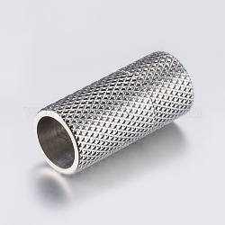 304 fermoirs magnétiques en acier inoxydable avec emembouts à coller, surface lisse, colonne, couleur inoxydable, 20x9mm, Trou: 7mm