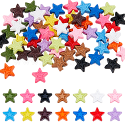 SUPERFINDINGS 56Pcs 14 Style Spray Painted Alloy Beads, Star, Mixed Color, 7x7.5x3.2mm, Hole: 1.2mm, 4pcs/color