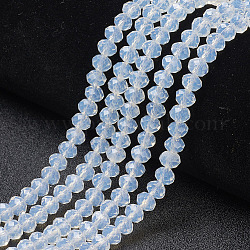 Glass Beads Strands, Imitation Jade, Faceted, Rondelle, Clear, 2x1.5mm, Hole: 0.4mm, about 195pcs/strand, 11 inch(27.5cm)