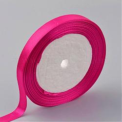 Einseitiges Satinband, Polyesterband, tief rosa, Größe: etwa 5/8 Zoll (16 mm) breit, 25yards / Rolle (22.86 m / Rolle), 250yards / Gruppe (228.6m / Gruppe), 10 Rollen / Gruppe