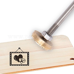 Prägen Prägen Löten Messing mit Stempel, für Kuchen/Holz, Herzmuster, 30 mm
