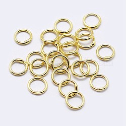 925 anillos redondos de plata esterlina, anillos de salto soldados, anillos de salto cerradas, dorado, 19 calibre, 5x0.9mm, diámetro interior: 3 mm