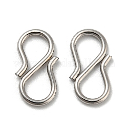 304 Stainless Steel S-Hook Clasps, for Necklace, Bracelet Making, Stainless Steel Color, 13x6.5x1mm, Inner diameter: 5x4mm