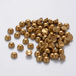 ABS Kunststoffimitation Perle Cabochons, Nagelkunstdekoration Zubehör, matte Stil, Halbrund, golden, 6x4 mm