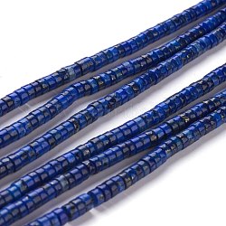 Lapis naturali tinti perline Lazuli trefoli, perline Heishi, Rotondo piatto / disco, 4~4.5x2.5mm, Foro: 0.7 mm, circa 167pcs/filo, 15.43 pollice (39.2 cm)