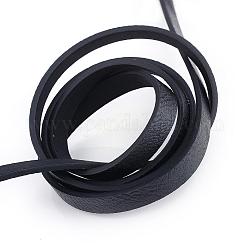 Corde in similpelle, colore casuale sul retro, nero, 10x2~2.5mm, circa 1.31 iarde (1.2 m)/filo