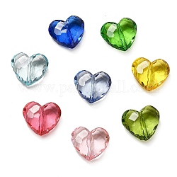 Perline acrilico trasparente, cuore, colore misto, 25x29x13mm, Foro: 3 mm, 93pcs/500g