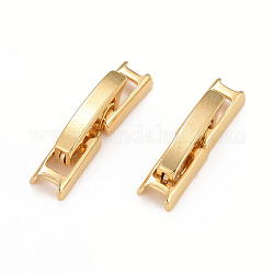 Eco-Friendly Brass Watch Band Clasps, Long-Lasting Plated, Lead Free & Cadmium Free, Real 24K Gold Plated, 15x3.5x4mm