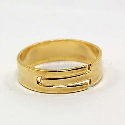 Fornituras anillo Componentes de los anillos de la joya diy del dedo ajustable de hierro, sin níquel, dorado, 17mm