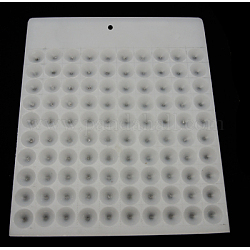 Tableros de contador de abalorios de plástico, blanco, para contar 18mm 100 cuentas, 20.5x25x0.7 cm