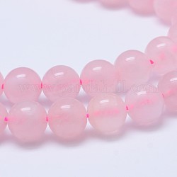 Madagascar naturel rose de perles de quartz Strads, Grade a, ronde, 8mm, Trou: 1mm, Environ 39 pcs/chapelet, 15.5 pouce