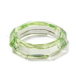 Anneaux en acrylique transparent, octogone, vert clair, nous taille 5 1/2 (16.1mm)