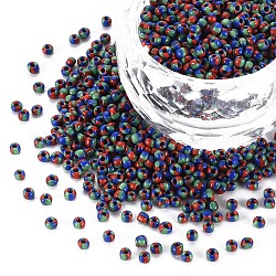 12/0 perles de rocaille en verre, couleurs opaques s'infiltrer, bleu moyen, 2mm, Trou: 0.8mm