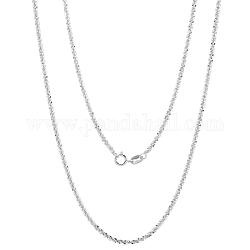 925 collar de cadena de eslabones finos y delicados de plata de ley para mujeres y hombres., plata, 15.75 pulgada (40 cm)