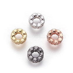 Perline zirconi micro pave  in ottone, anello, chiaro, colore misto, 6~6.5x2.5mm, Foro: 3 mm