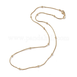 Collares de cadena de la serpiente de bronce, de abalorios redondas y broches pinza de langosta, Plateado de larga duración, real 18k chapado en oro, 18.50 pulgada (47 cm), 1mm