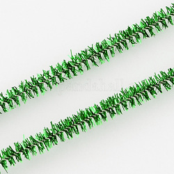 Décoration de clinquant de Noël bricolage de tige de chenille guirlande métallique, verte, 290x7mm