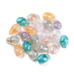 Acryl-Perlen, Eisiger Schönheitseffekt, krabbenklaue, Mischfarbe, 14x22x10 mm, Bohrung: 1.6 mm