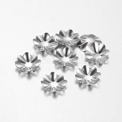 304 Stainless Steel Cabochons, Flower, Stainless Steel Color, 8.5x8.5x2mm, 500pcs/bag