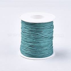 Gewachstem Baumwollfaden Schnüre, blaugrün, 1 mm, ca. 10.93 Yard (10m)/Rolle
