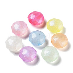 Perles en acrylique transparente, perles lumineuses, brillent dans le noir, facette, rondelle, couleur mixte, 18x19x11mm, Trou: 2mm, environ 230 pcs/500 g
