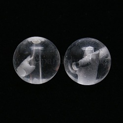 3-Hole Natural Quartz Crystal Round Beads, T-Drilled Beads, Clear, 10mm, Hole: 1~1.5mm