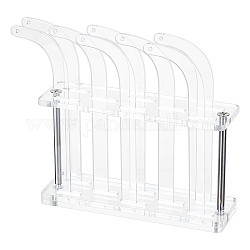 Transparent Acrylic Earring Try-On Stick Organizer Stands, Holds up to 8 Jewelry Earring Try-Free Prop Tools Storage, Clear, 3.45x11.95x7cm, Hole: 2x17mm
