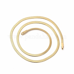 Placage ionique (ip) 304 fabrication de bracelet en acier inoxydable pour hommes femmes, chaînes de chevrons, véritable 14k plaqué or, 10-1/4 pouce (26 cm), 2mm