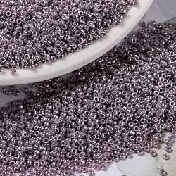 Миюки круглые бусины рокайль, японский бисер, (rr437) непрозрачный лиловый блеск, 15/0, 1.5 мм, отверстие : 0.7 мм, Около 250000 шт / фунт